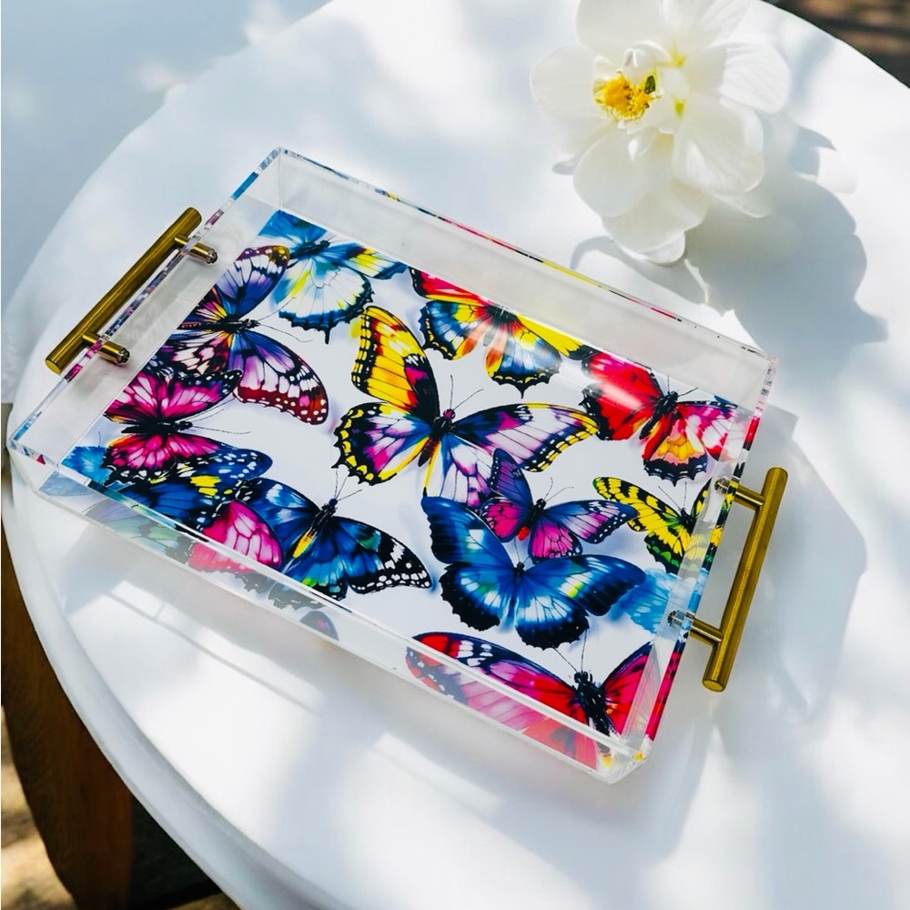 New Colorful Butterfly Acrylic Tray